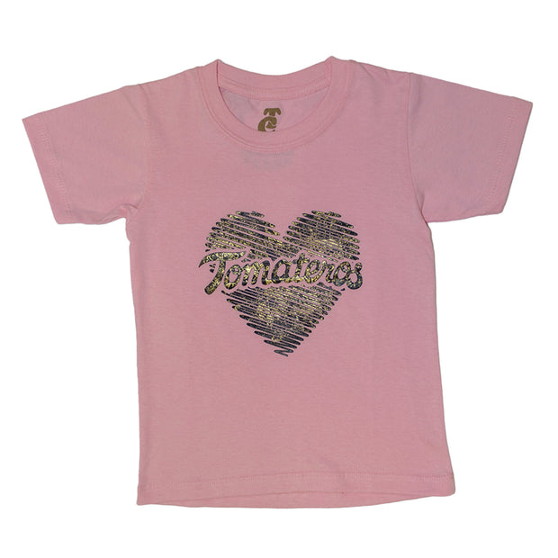 Playera Rosa Heart Gold TOM 24 Niña – BeisShop Tomateros