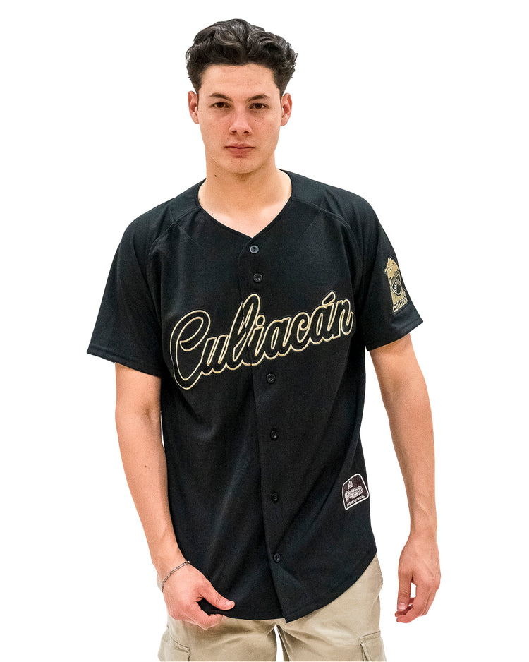 Casaca Oficial Tomateros de Culiacán Negra CLN Dorado Caballero