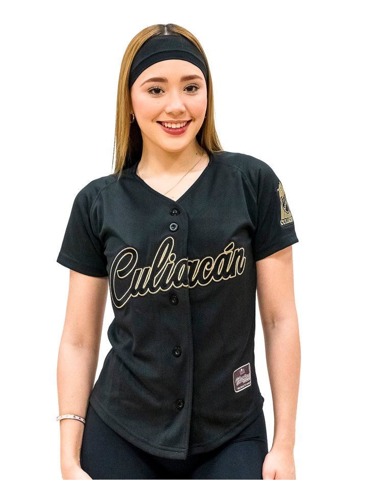 Casaca Oficial Tomateros de Culiacán Negra CLN Dorado Dama