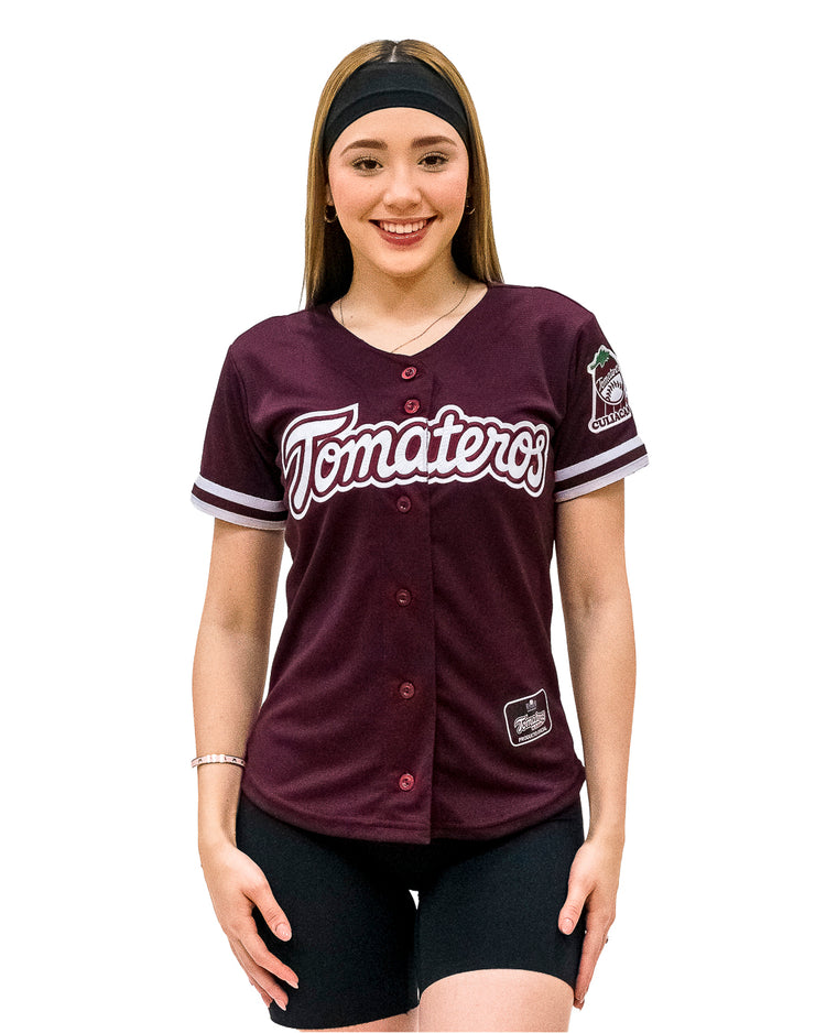 Casaca Oficial Tomateros de Culiacán Guinda Blanco Dama