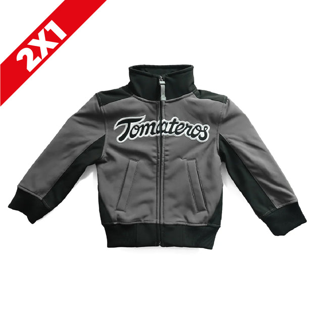 Chamarra Apex Gris TOM Cuello Negro